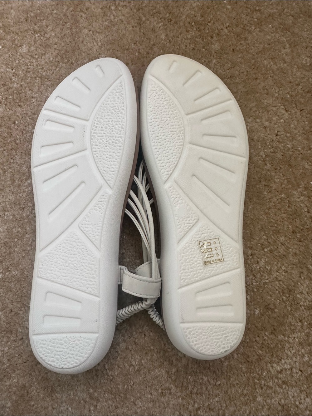 Women’s White Strappy Sandals —size EU 42 US 10